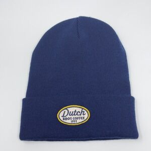 Dutch Bros Coffee 1992 Navy Blue Embroidered Cuffed Beanie Hat OS Acrylic